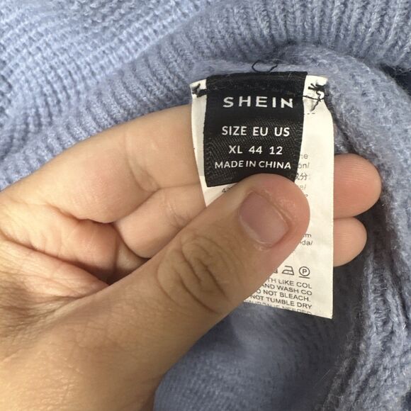 SHEIN Light Blue Waffle Knit Sweater - Size XL - Picture 8 of 9